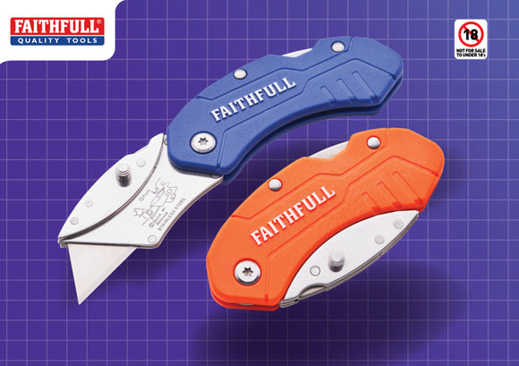 Faithfull Folding Hi-Vis Utility Knife