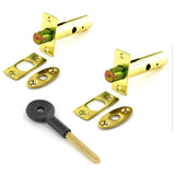 2x Security Door Bolts 1 Key - (Click for Range)
